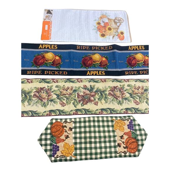 Fall Table Runners Various Lengths Lot of Four - Picture 1 of 10